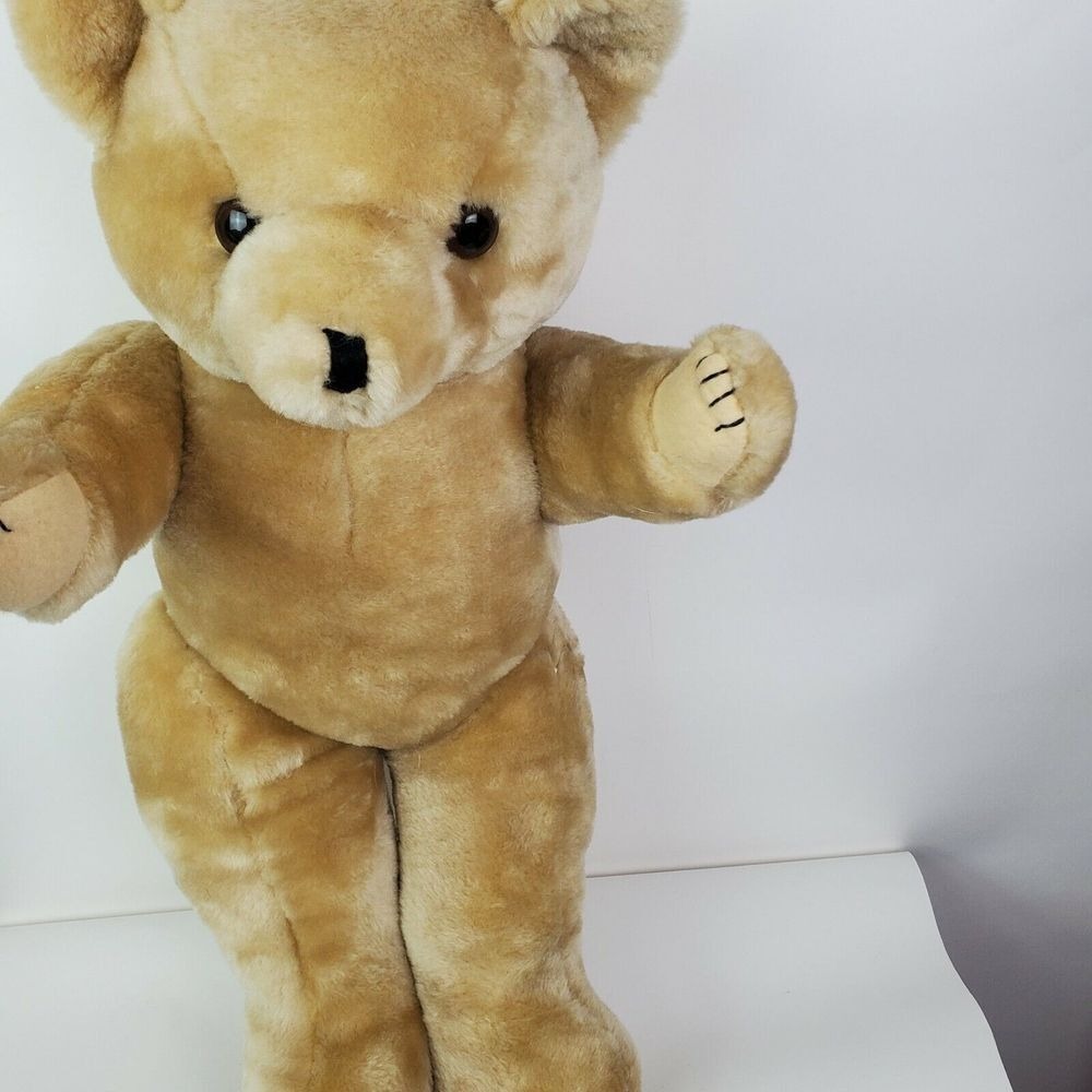 Vintage 24" Teddy Bear Jointed Midwest Imports Cannon Falls Plush Beige‎ Large